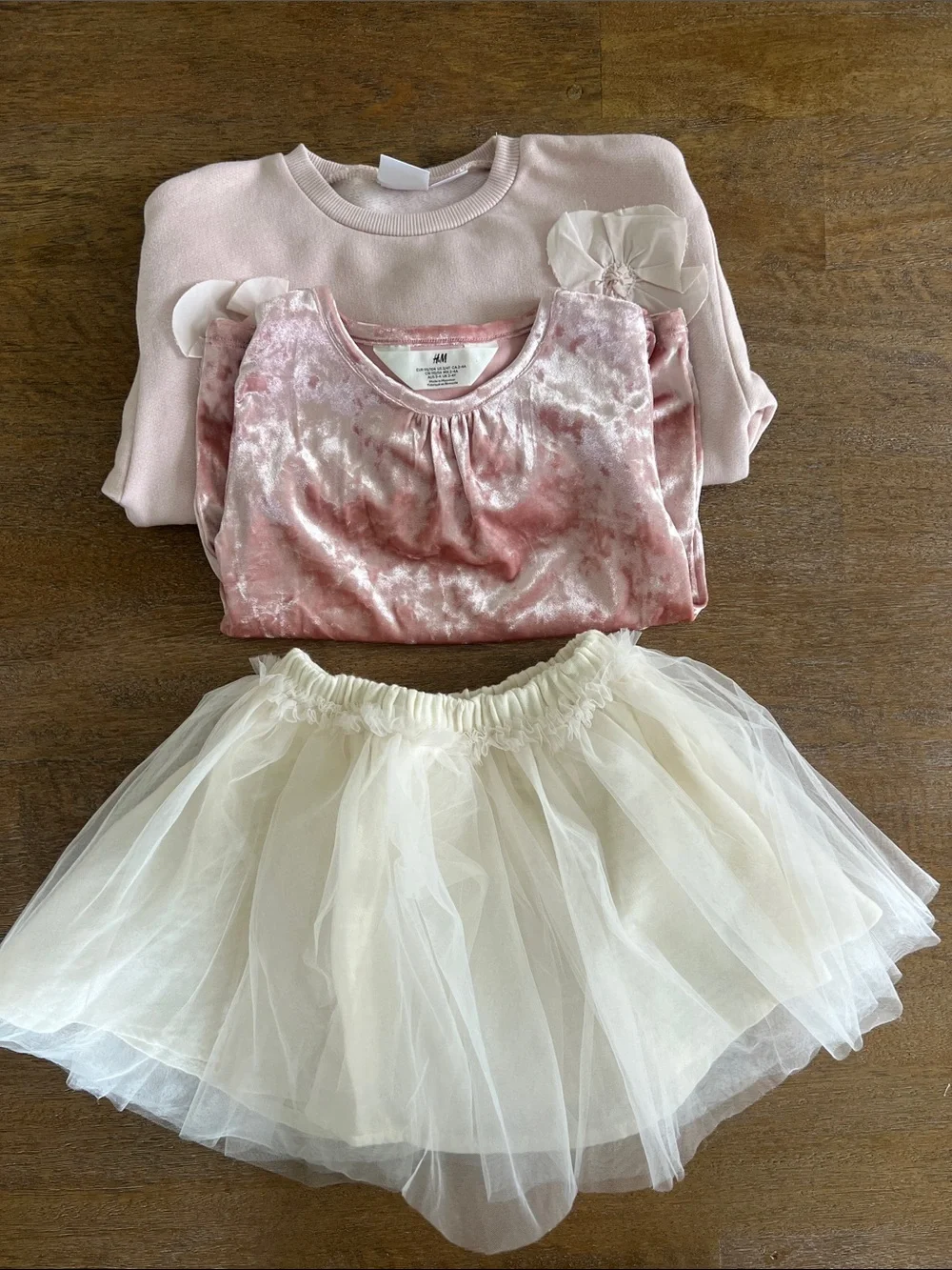 Zara toddler girl Pink and Cream Tulle Skirt Set Bundle sizes 3-4 and 4-5